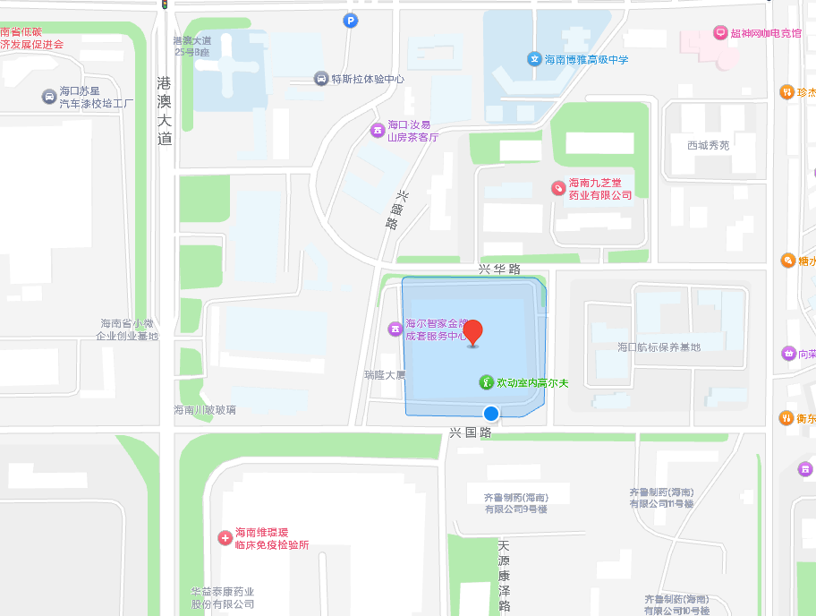 海南人才大厦位置地图（高德地图截图）